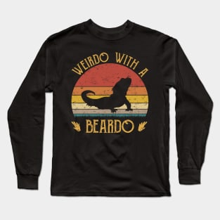 Weirdo With A Beardo Bearded Dragon Rertro Long Sleeve T-Shirt